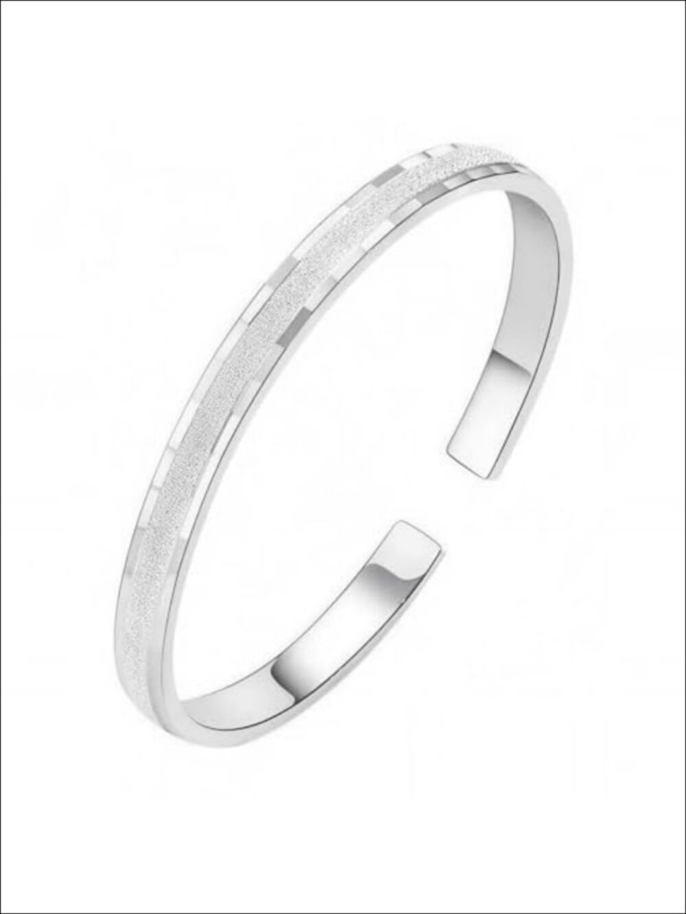 Italian Sterling Silver Open Cuff Stackable Bracelet for Women